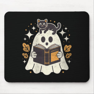Ghost-Lesebuch für Frauen Halloween-Bibliothek Sch Mousepad