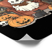 Ghost Library Halloween Book Reading Books Lover T Poster (Ecke)