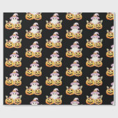 Ghost Lila Hexen Hat Pumpkin Pattern Halloween Geschenkpapier (Flach)