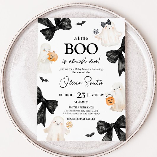 Ghost Little Boo Halloween Babydusche Einladung