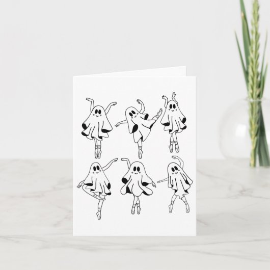 Ghost Llerinas Llet Dance Halloween Niedlich Ghost Karte (Vorderseite)