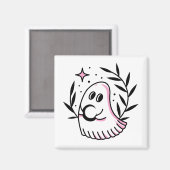 Ghost-Logo-Magnet Rosa und Schwarz Magnet (Vorderseite/Rückseite)