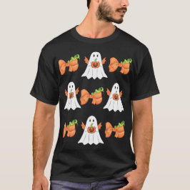 Ghost lustige Halloween Kürbiskürbiskokette Bogen  T-Shirt