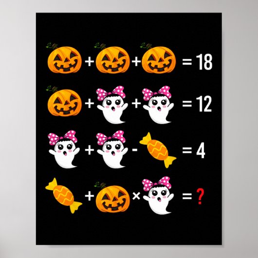 Ghost Mathematics Mathematics Halloween Niedlicher Poster (Vorne)
