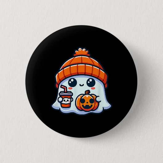 Ghost Mens Halloween Button (Vorderseite)