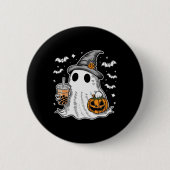 Ghost Milktea Ghost Drinking Bubble Tee Button (Vorderseite)