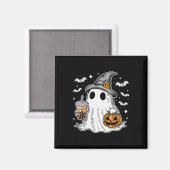 Ghost Milktea Ghost Drinking Bubble Tee Magnet (Vorderseite/Rückseite)