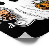 Ghost Milktea Ghost Drinking Bubble Tee Poster (Ecke)