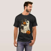 Ghost Miniature Schnauzer Dog Halloween T-Shirt (Vorne ganz)