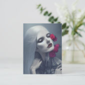 Ghost mit Blume Postkarte (Stehend Vorderseite)
