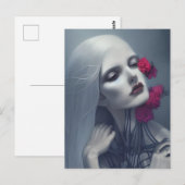 Ghost mit Blume Postkarte (Vorne/Hinten)