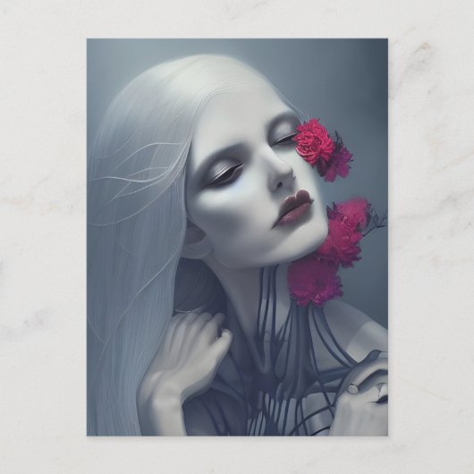 Ghost mit Blume Postkarte (Vorderseite)