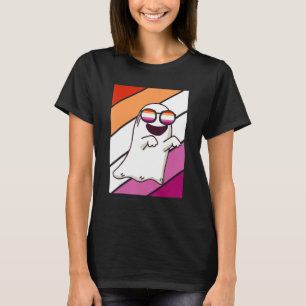 Ghost mit dem stolzen Lesben-Flag Lgbtq Stolz Ally T-Shirt