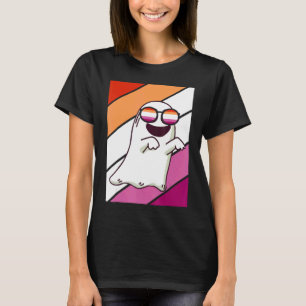 Ghost mit dem stolzen lesbischen Flag LGBTQ Stolz T-Shirt