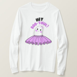 Ghost mit Lila Rock & Hey Boo-schön! Halloween T-Shirt