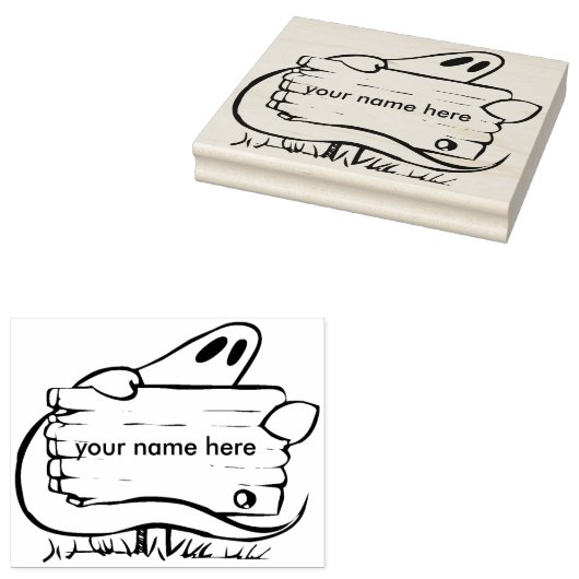 Ghost mit Wegweiser 2 Briefmarke zur Illustration Gummistempel (Stempel)