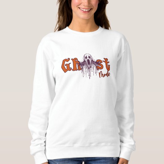 Ghost-Modus Creepy Halloween Typografie Sweatshirt (Vorderseite)