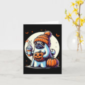 Ghost Mops Pumpkin Drinks Beanie Fall Halloween Karte (Gelbe Blume)