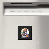 Ghost Mops Pumpkin Drinks Beanie Fall Halloween Magnet (In Situ (Geschirrspüler))