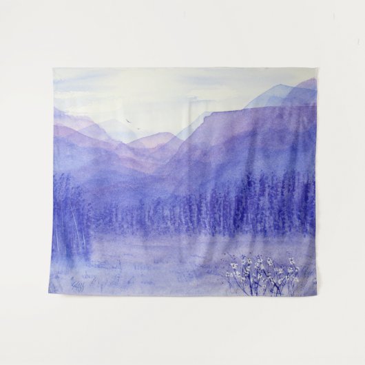 Ghost Mountain Valley Wasserfarbenwelt Landschaft Wandteppich (Vorderseite (Horizontal))