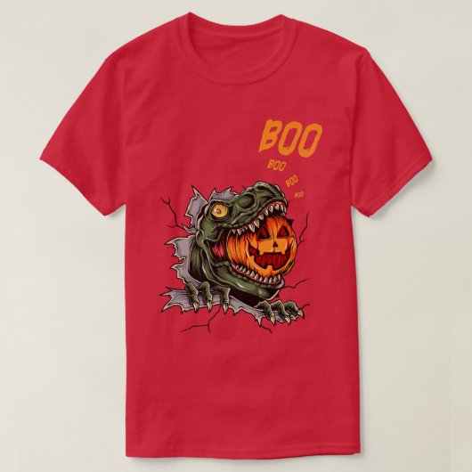Ghost Mummy Dinosaur Funny Boo Halloween Boys Männ T-Shirt (Design vorne)