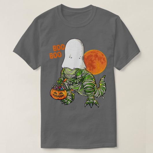 Ghost Mummy Dinosaur Pumpkin Funny Boo Halloween B T-Shirt (Design vorne)