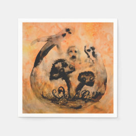 Ghost Mushrooms Paper Napkins Serviette