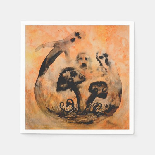 Ghost Mushrooms Paper Napkins Serviette (Vorderseite)