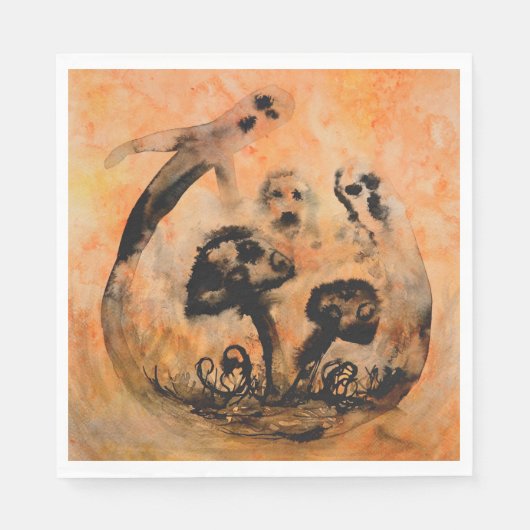 Ghost Mushrooms Paper Napkins Serviette (Vorderseite)