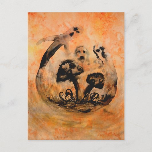 Ghost Mushrooms Postcard Postkarte (Vorderseite)