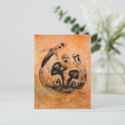 Ghost Mushrooms Postcard Postkarte (Stehend Vorderseite)