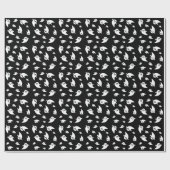 Ghost-Muster auf schwarz Niedlich spielend Hallowe Geschenkpapier (Flach)