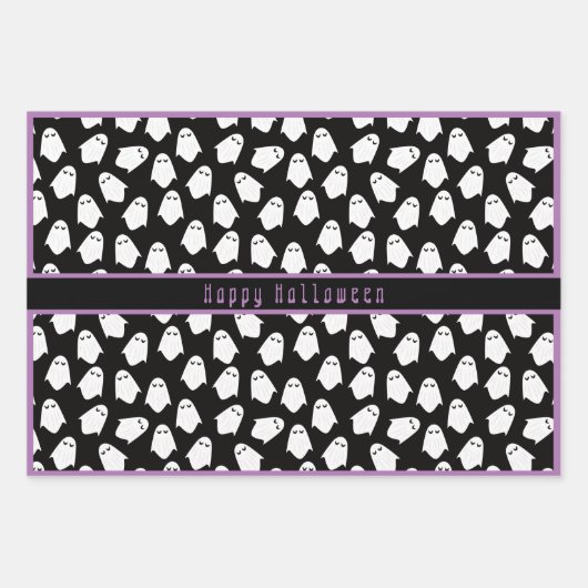 Ghost-Muster glückliche Halloween-benutzerdefinier Geschenkpapier Set (Vorderseite 3)