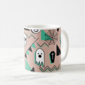 Ghost-Muster,Halbween Theme nahtlose Muster mit Kaffeetasse (VorderseiteRechts)