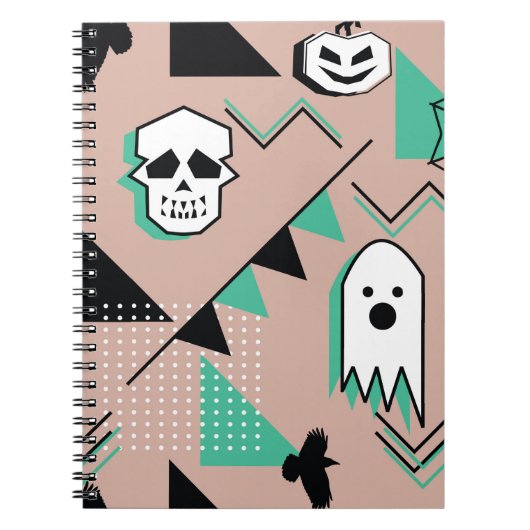 Ghost-Muster,Halbween Theme nahtlose Muster mit Notizblock (Vorderseite)