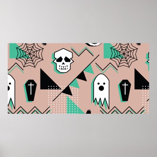 Ghost-Muster,Halbween Theme nahtlose Muster mit Poster (Vorne)