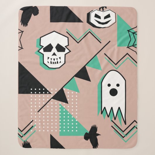 Ghost-Muster,Halbween Theme nahtlose Muster mit Sherpadecke (Vorderseite)