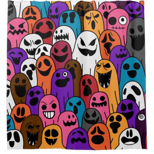 Ghost-Muster Halloween spooky Schal abgeschiedene Duschvorhang (Vorderseite)