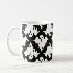 Ghost nahtloses Muster Halloween spooky Vintag fl Kaffeetasse