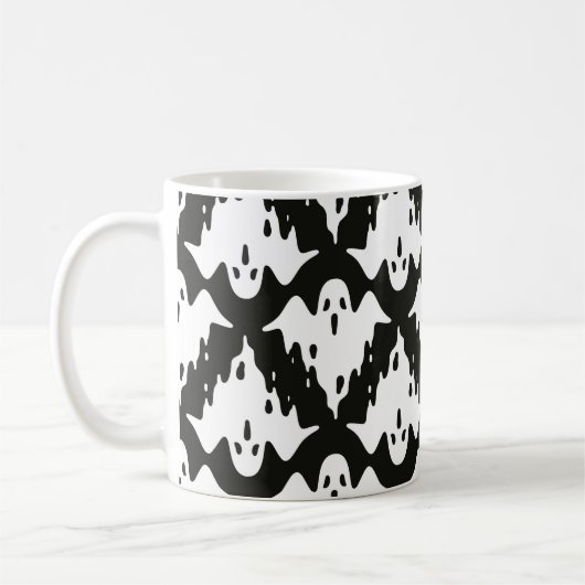 Ghost nahtloses Muster Halloween spooky Vintag fl Kaffeetasse (Links)
