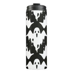 Ghost nahtloses Muster Halloween spooky Vintag fl Thermosbecher