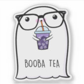 Ghost Niedlich Halloween Art Herbstsaison Aufkleber (Vorderseite)