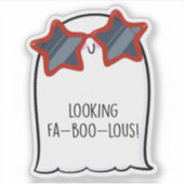 Ghost Niedlich Halloween Art Herbstsaison Aufkleber (Vorderseite)