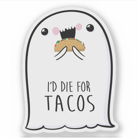 Ghost Niedlich Halloween Art Herbstsaison Aufkleber (Vorderseite)