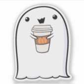 Ghost Niedlich Halloween Art Herbstsaison Aufkleber (Vorderseite)