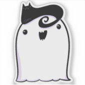 Ghost Niedlich Halloween Art Herbstsaison Aufkleber (Vorderseite)