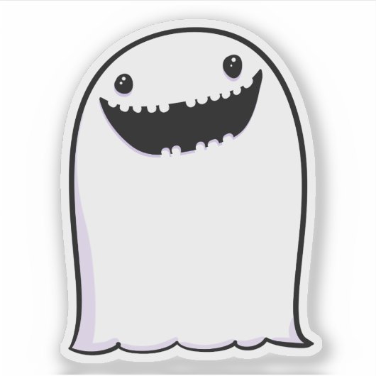 Ghost Niedlich Halloween Art Herbstsaison Aufkleber (Vorderseite)
