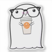 Ghost Niedlich Halloween Art Herbstsaison Aufkleber (Vorderseite)