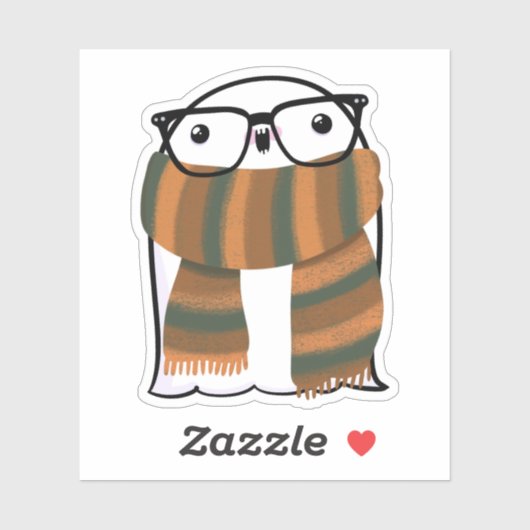 Ghost Niedlich Halloween Art Herbstsaison Aufkleber (Blatt)