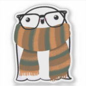 Ghost Niedlich Halloween Art Herbstsaison Aufkleber (Vorderseite)